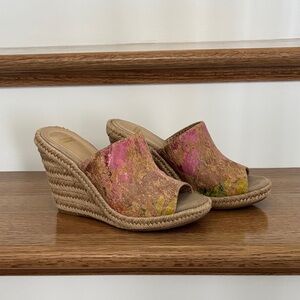 Johnston & Murphy Myrah colorful cork jute espadrille wedges